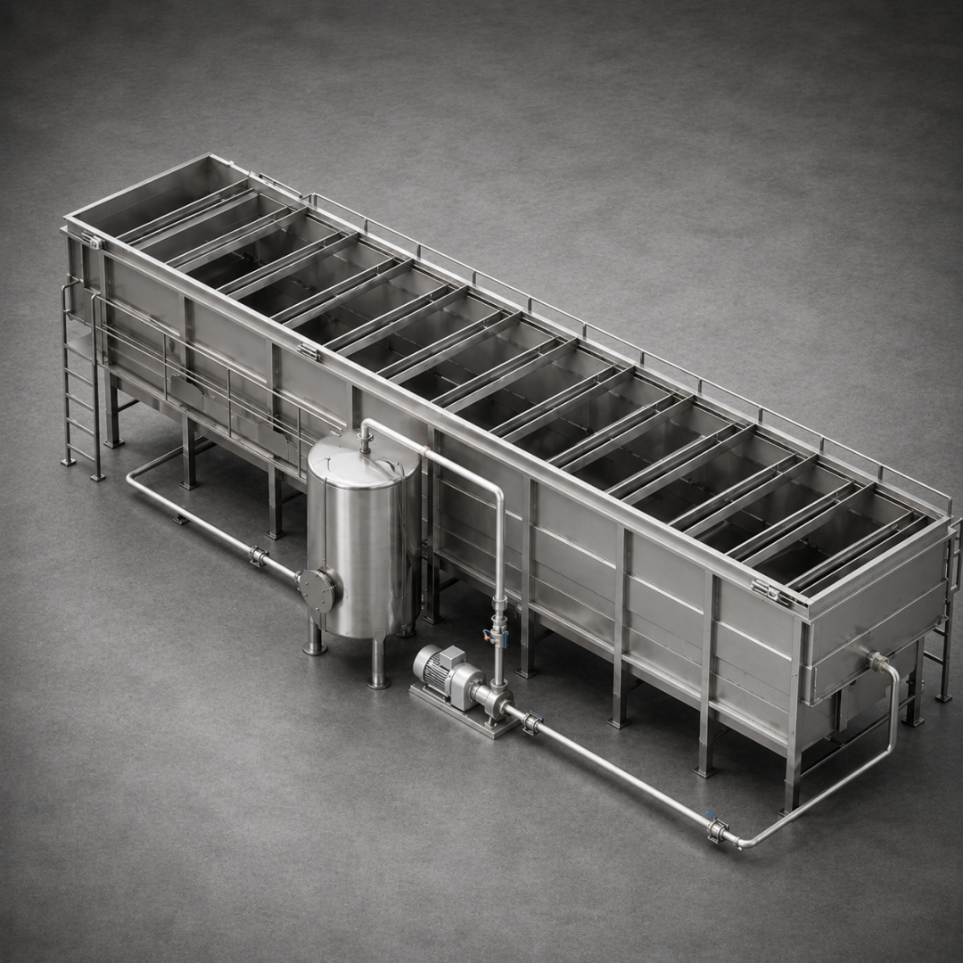 Sistema DAF para tratamiento de aguas industriales fabricado por Metal Pro Service en Chile.