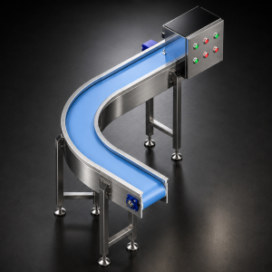 Cinta modular curva industrial Banda transportadora curva Sistema de transporte en curva Cinta modular para líneas productivas