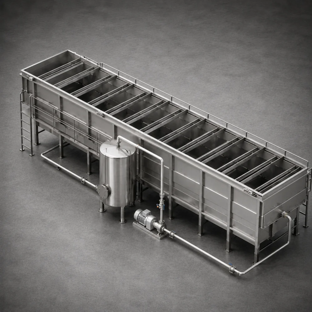 Sistema DAF para tratamiento de aguas industriales fabricado por Metal Pro Service en Chile.