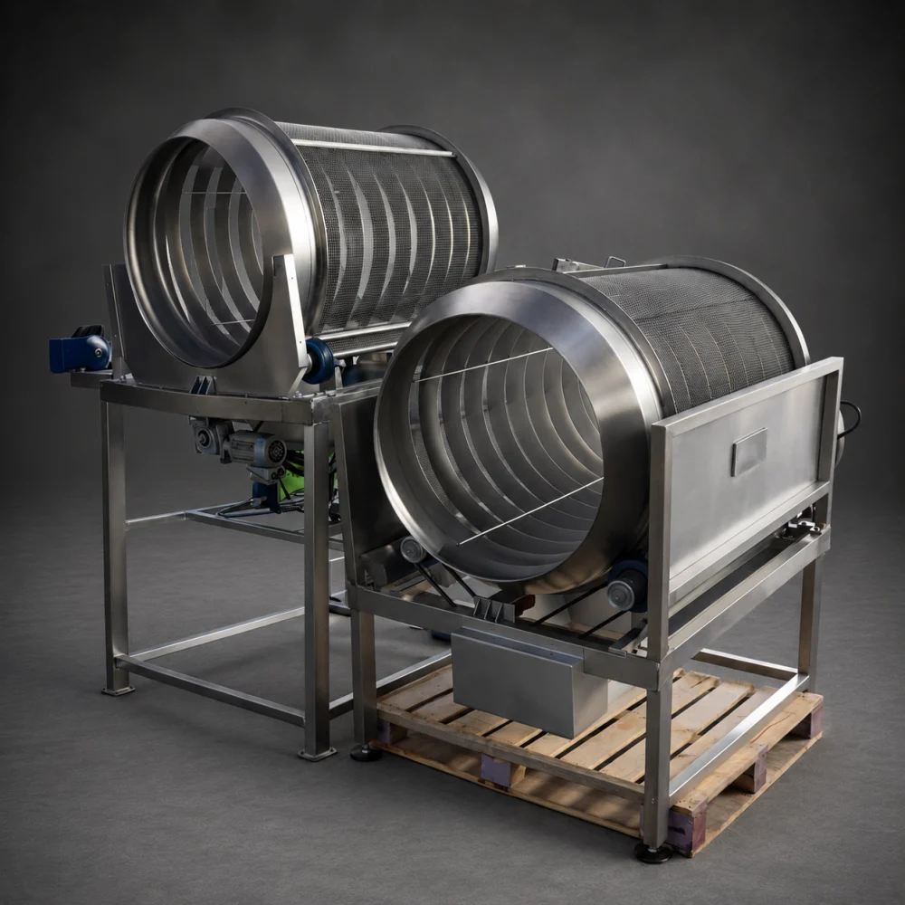 Despalilladora de frutas industrial fabricada por Metal Pro Service para el procesamiento agroindustrial en Chile.